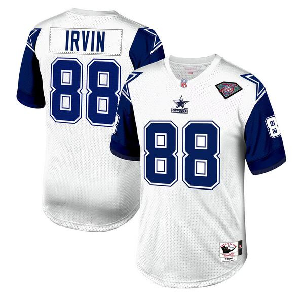Men's Dallas Cowboys #88 Michael Irvin White 1994 Mitchell & Ness Throwback Stitched Football Jersey Men's Dallas Cowboys #88 Michael Irvin White 1994 Mitchell & Ness Throwback Stitched Football Jersey